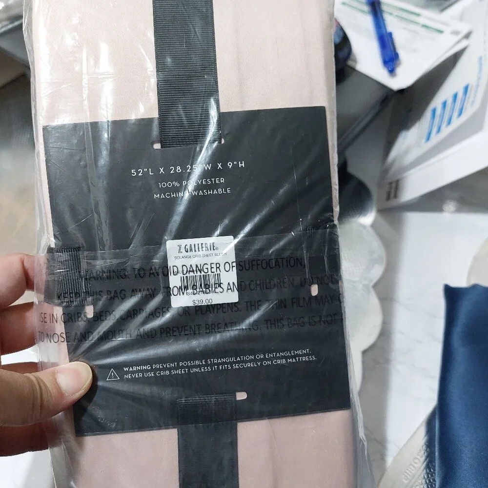 Z Gallerie Celest Crib Fitted Sheet BLUSH